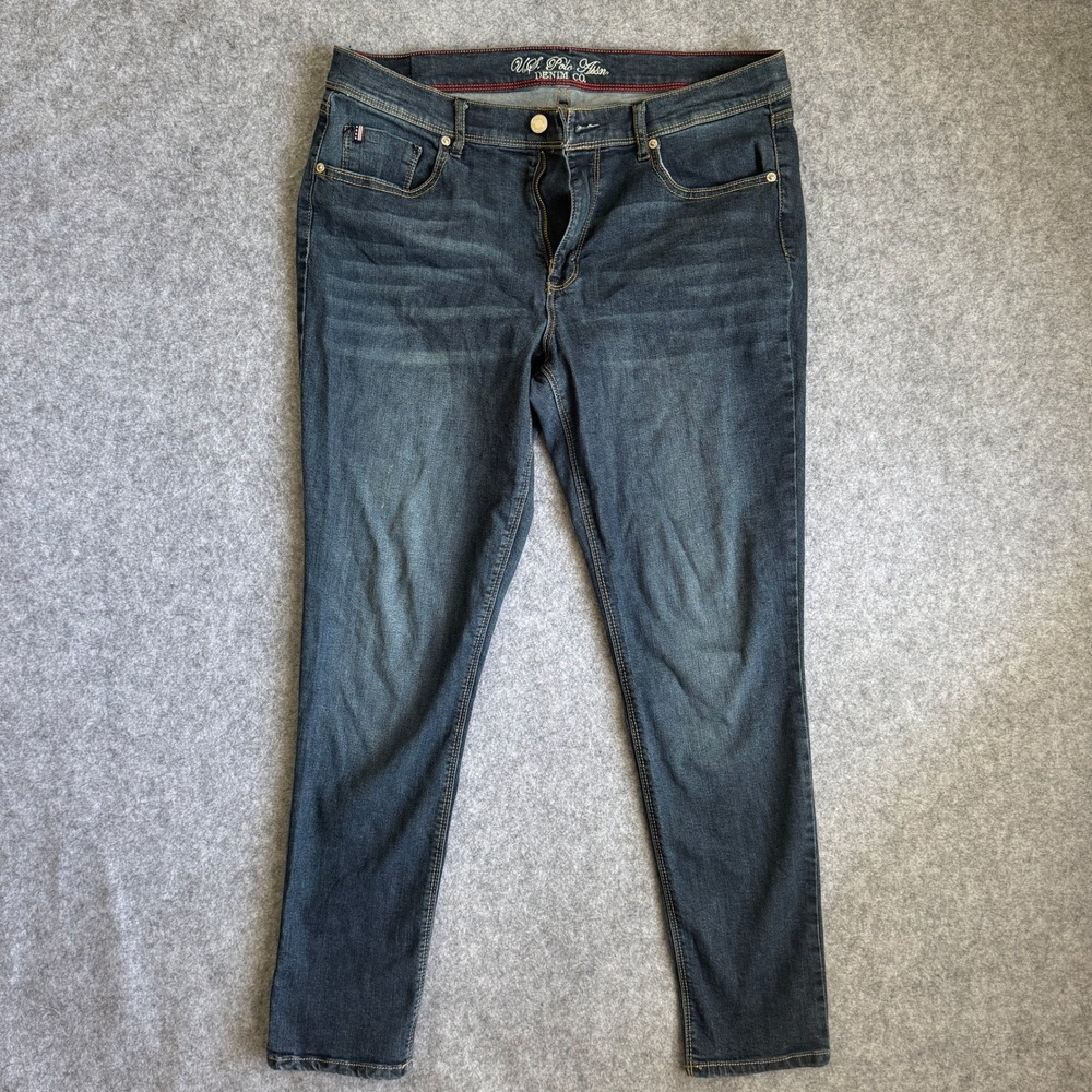 U.S. Polo Assn. Womens Skinny Jeans 14 Regular Dark Wash Stretch Denim